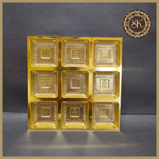 9 cavity golden tray 3*3 - (Pack of 10) Sweetkraft | Baking supplies