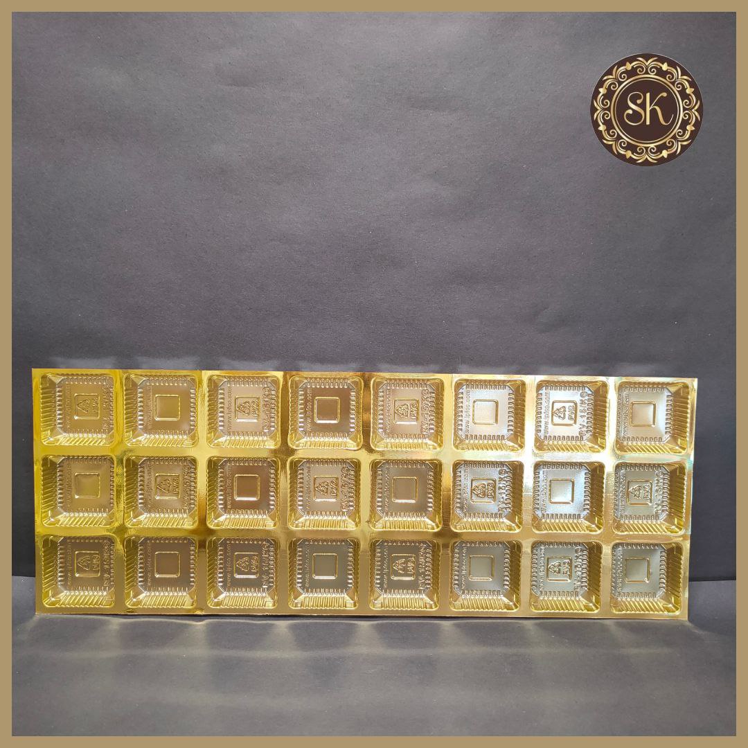 24 cavity golden tray 8*3 (Pack of 10) Sweetkraft | Baking supplies