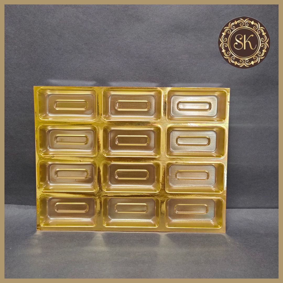 12 Long golden tray 43 - (Pack of 10) Sweetkraft | Baking supplies