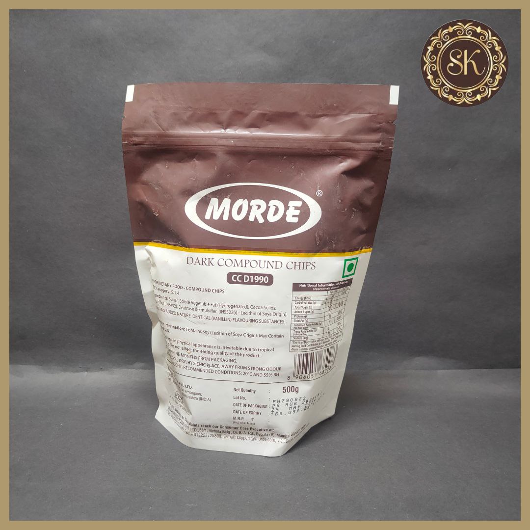 Dark compound chips- Morde 500gms – Sweetkraft | Baking supplies