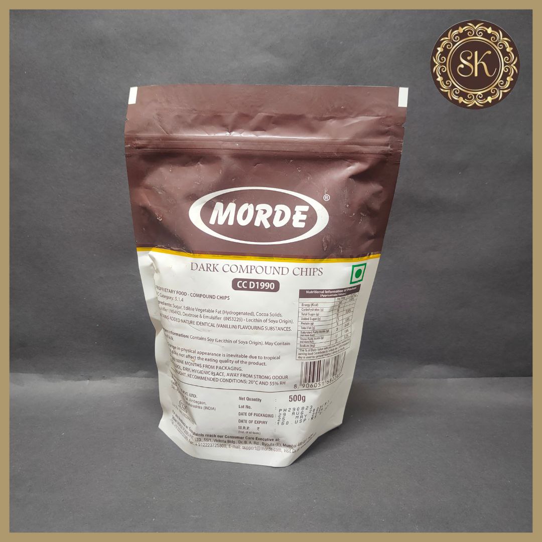 Dark compound chips- Morde 500gms Sweetkraft | Baking supplies