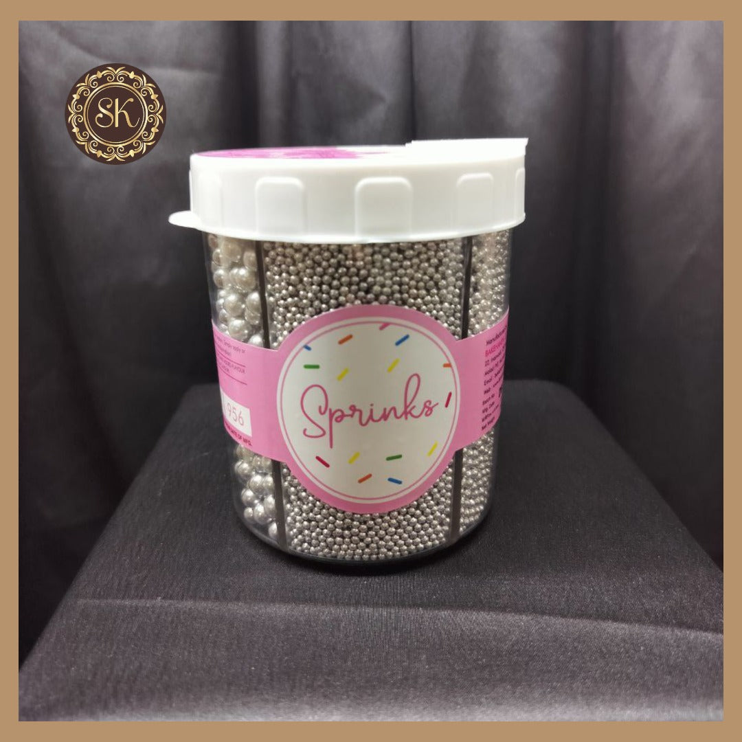 Sprinkles | Cake Sugar Balls | Combo | Srinkles For Cake Decorating | Cake Toppings | Silver Pearls | Sprinkles 5 IN 1 Jar  - 350g.