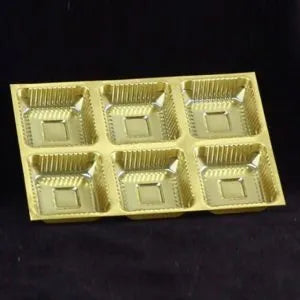 Golden cavity tray 2*3 pack of 10 Sweetkraft | Baking supplies