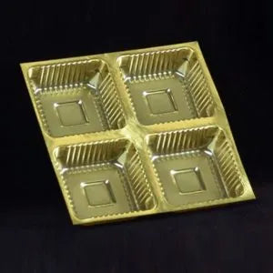 Golden cavity tray 2*2 pack of 10 Sweetkraft | Baking supplies