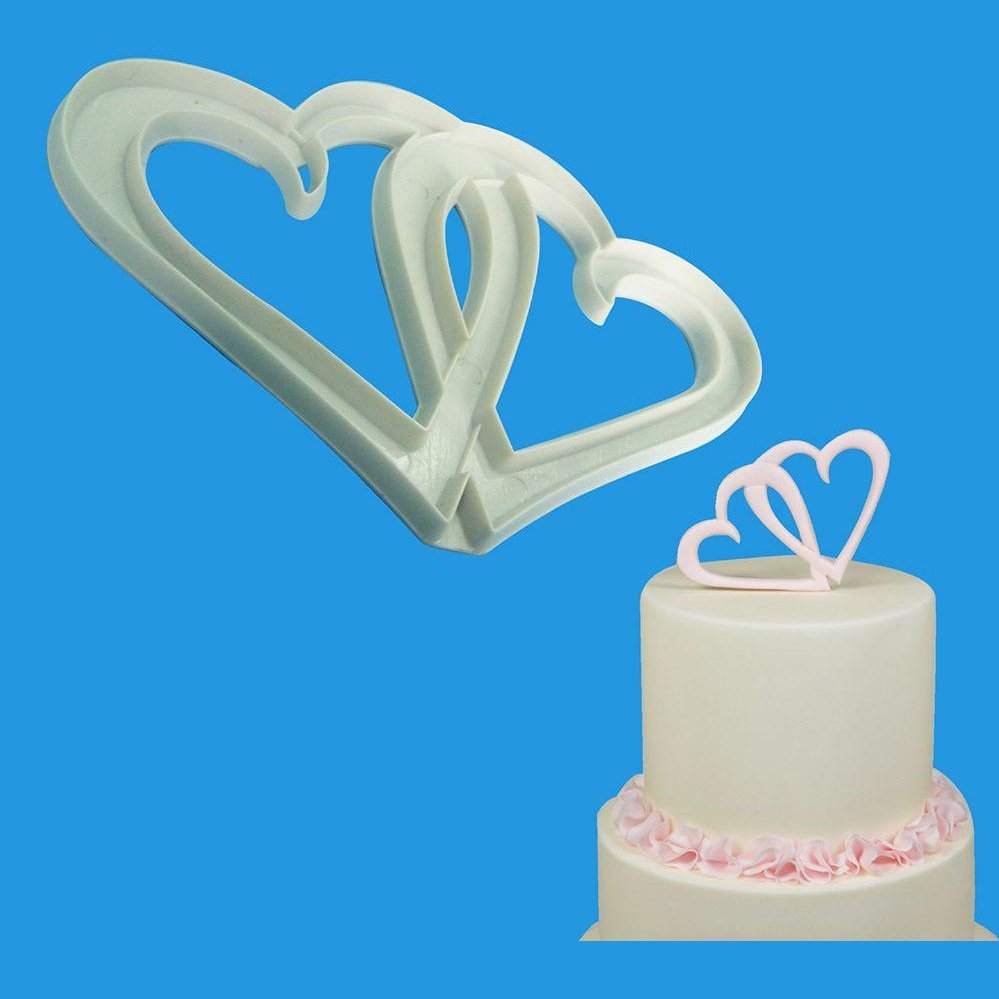 Double Heart Fondant Cutter set of 2 Sweetkraft | Baking supplies