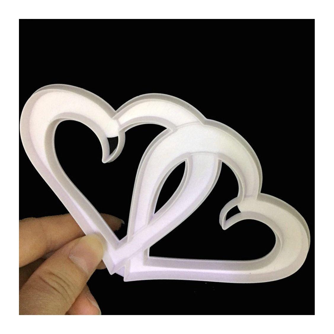 Double Heart Fondant Cutter set of 2 Sweetkraft | Baking supplies