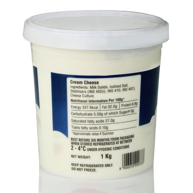 Cream cheese - D'lecta 1kg Sweetkraft | Baking supplies