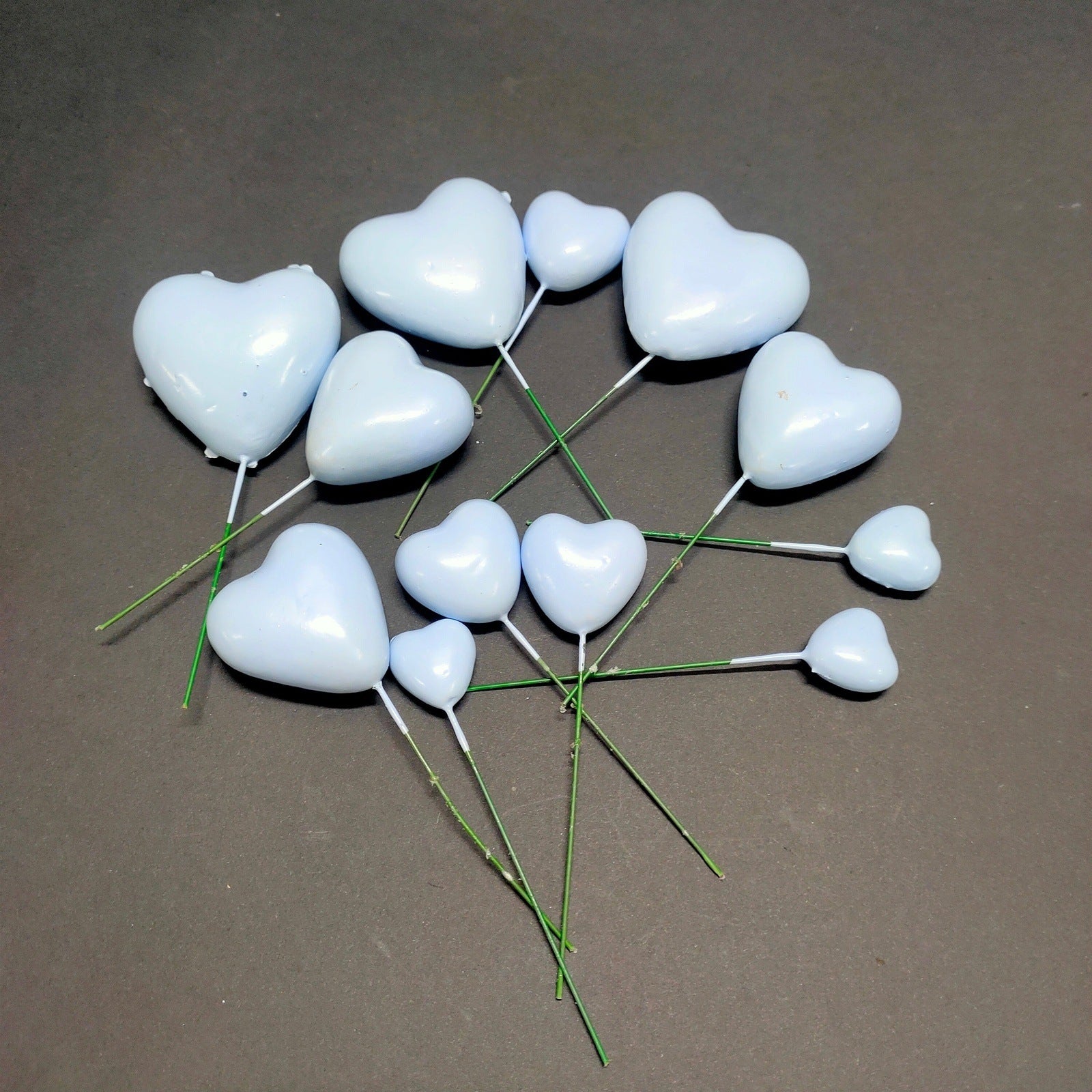 Faux Heart Light Blue (12pcs) Sweetkraft | Baking supplies